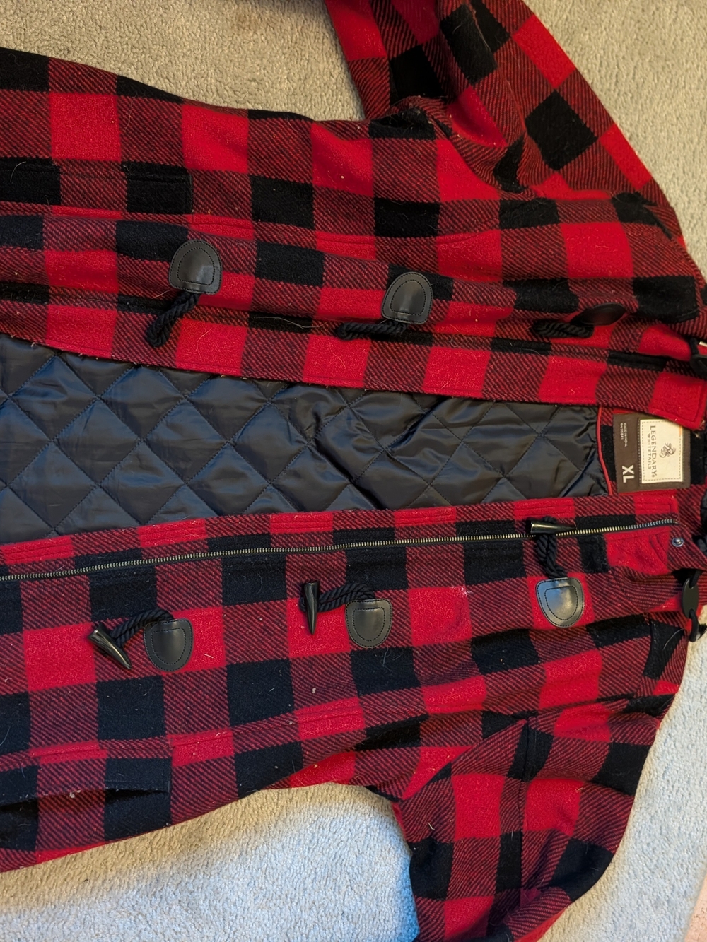 Women's Legendary Whitetails Red & Black Buffalo Plaid Toggle Coat - XL